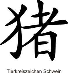Chinesische Schriftzeichen - Tierkreiszeichen Schlange